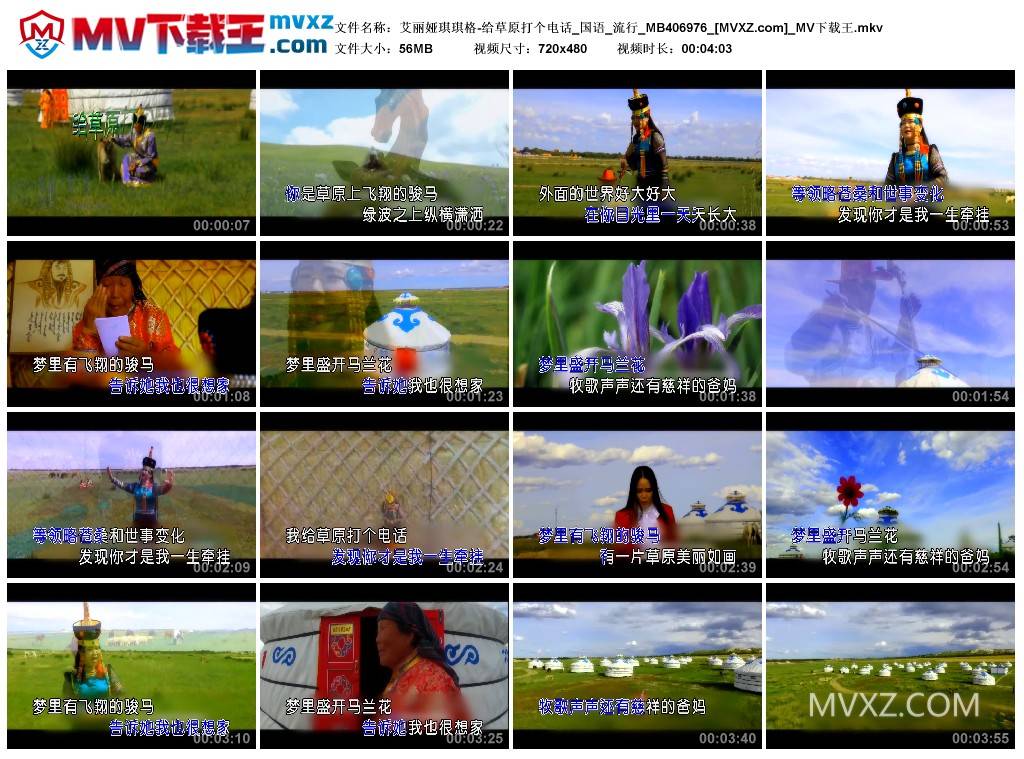 艾丽娅琪琪格-给草原打个电话_国语_流行_MB406976